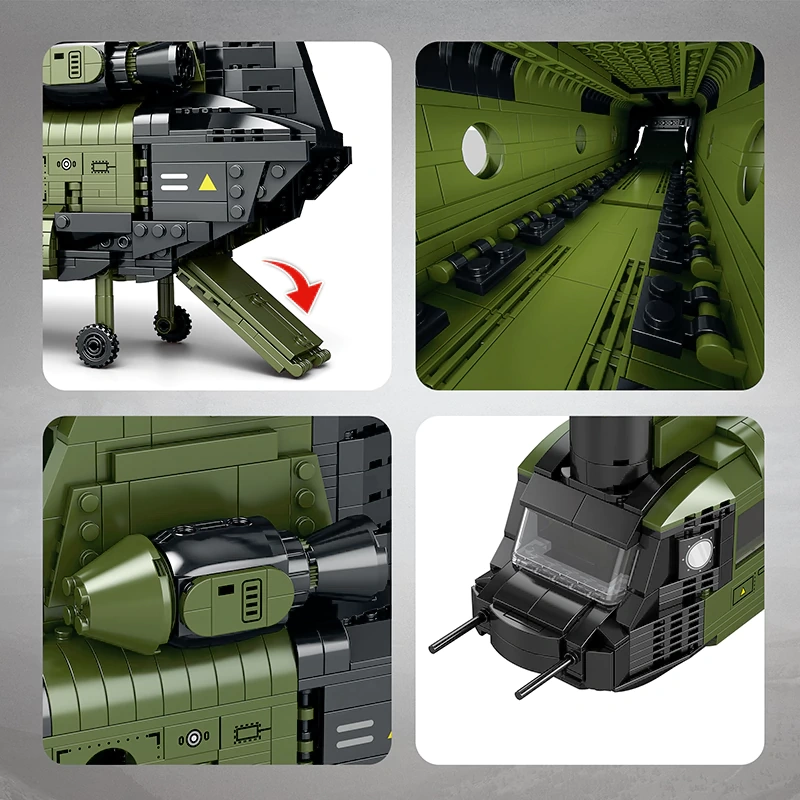 Reobrix 33031 CH-47 Heavy Multi Functional Transport Helicopter Military
