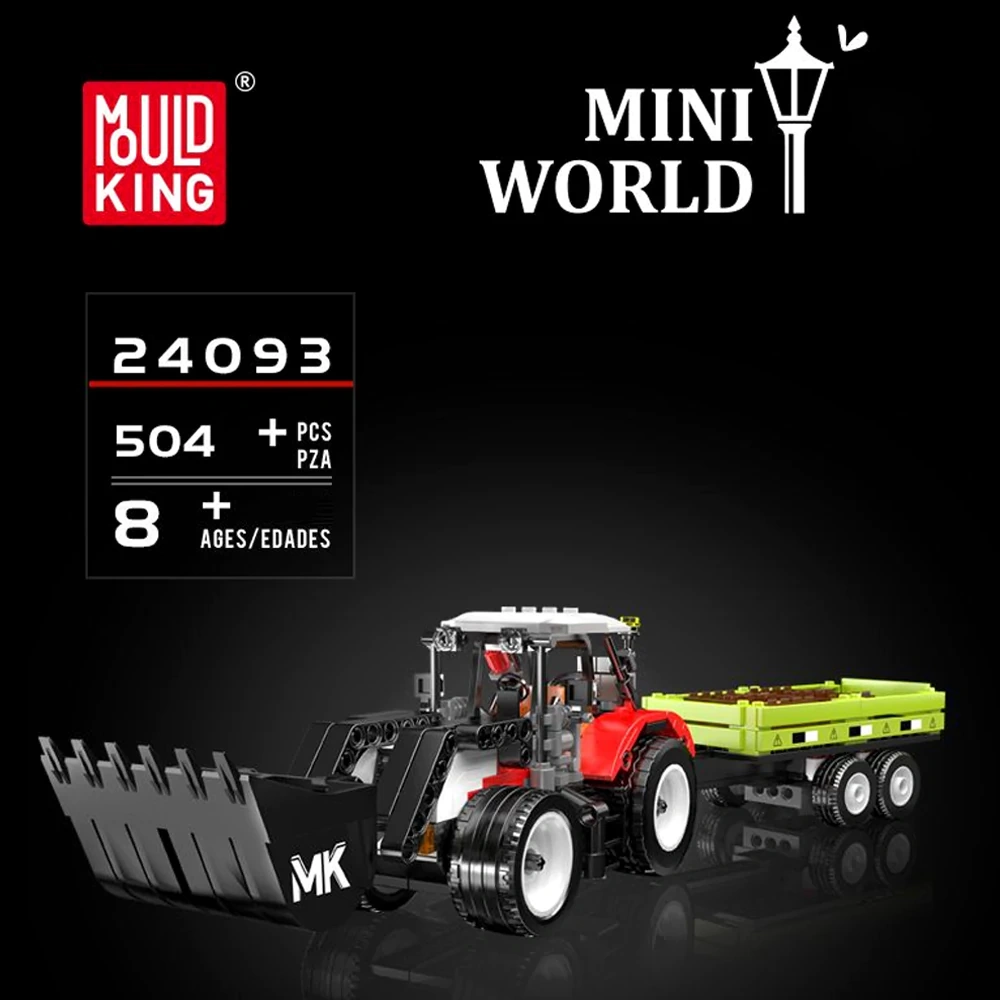 MouldKing 24093 Wheel Loader & Agriculturnl Trailer Technic