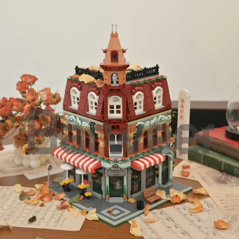 [Mini Micro Bricks] JiQing JQ10001 Corner Coffee Shop Modular Buildings