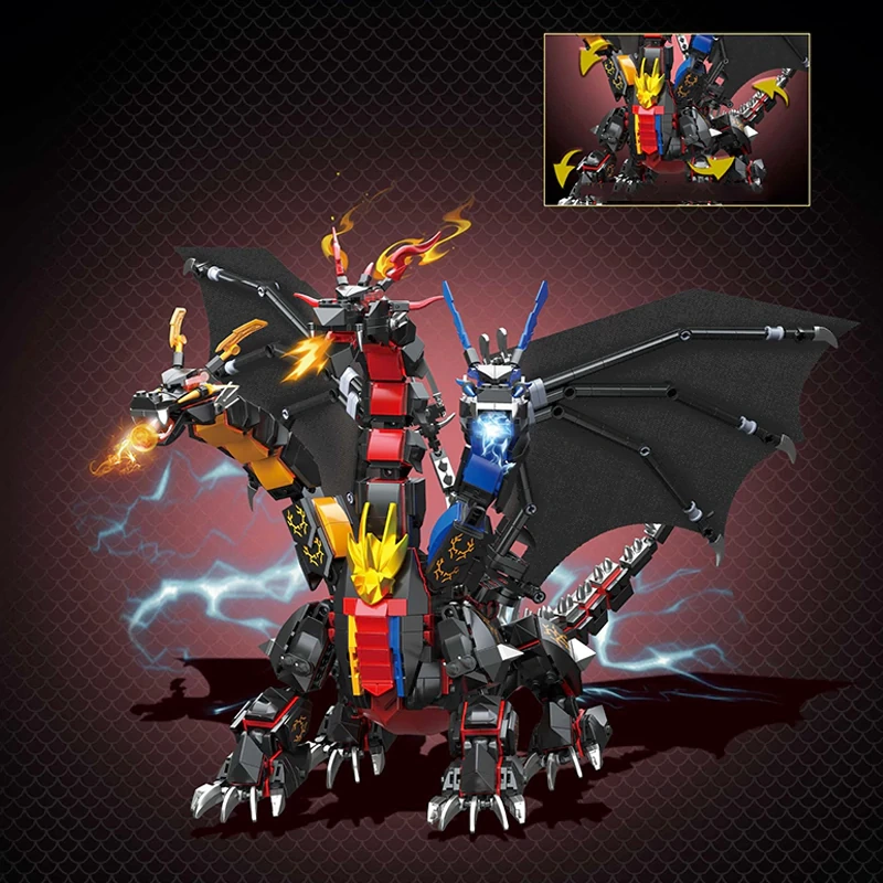 ZHEGAO 662035 Hydreigon Dragon Monster Dinosaur