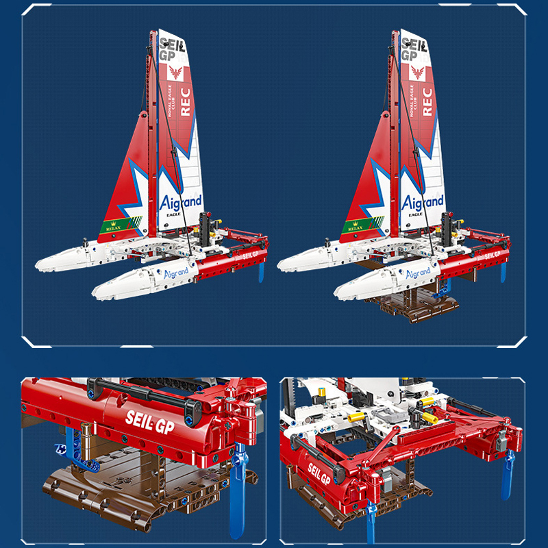 JIESTAR 58124 F50 Hydrofoil Catamaran Sailboat Technic