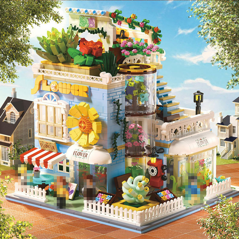 {Mini Bricks} ZHEGAO DZ6120 Creator Succulents Store Toys Building Blocks 2091±pcs Bricks from China.