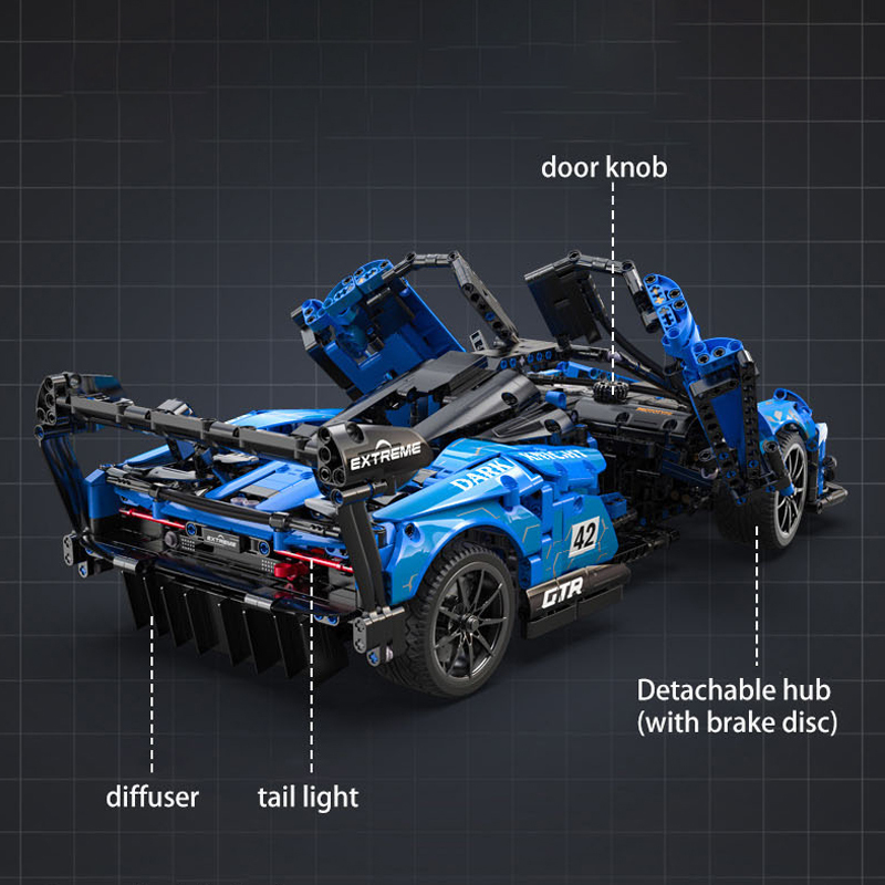 MOC Building blocks Cada C63003 Dark Knight GTR ( McLaren Senna ) 2088pcs remote control car bricks toy ship from China.