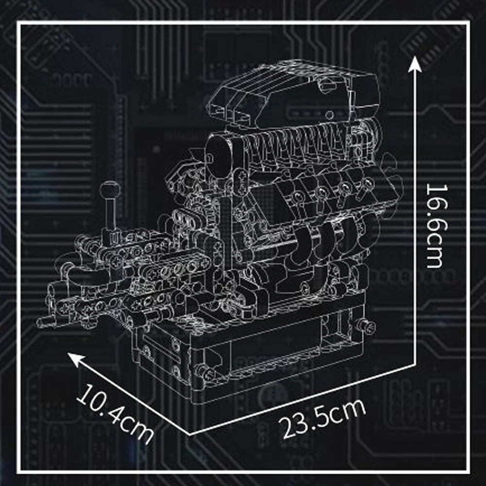 MouldKing 10225 Charger V8 Engine Transmission Technic