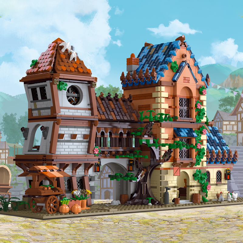 JIESTAR 89151 Historical Medieval Castle Medieval Tavern Buliding Blocks 2843pcs Bricks Toys Model Ship From China