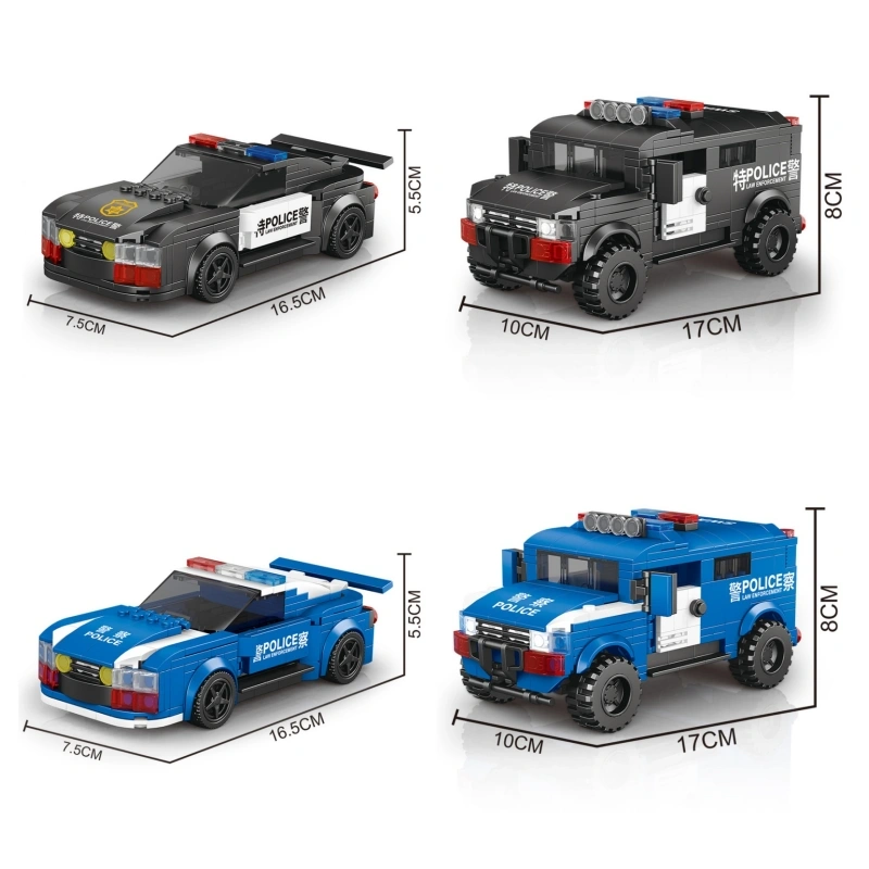 POGO 8-Wide Building Block Car Series Technic