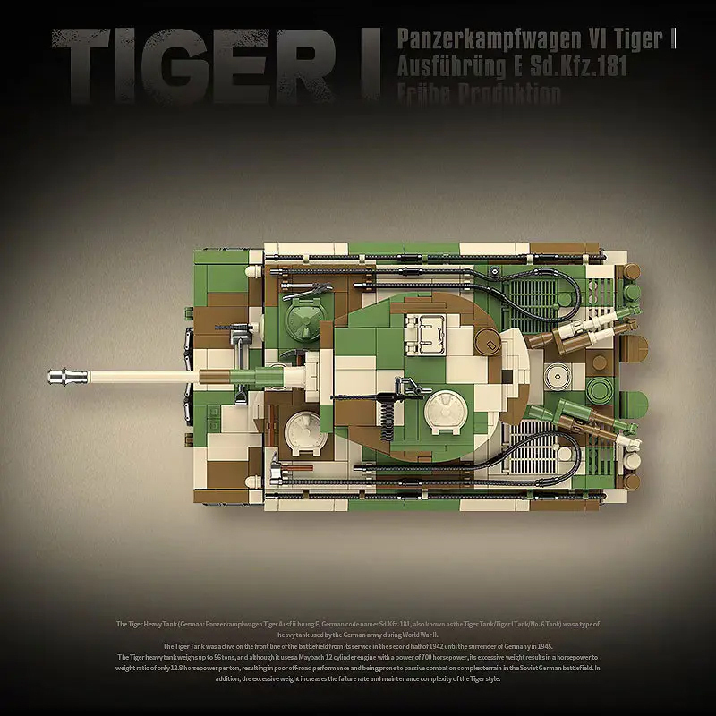 QUANGUAN 100244  Military Tiger I Tank Building Blocks 2276±pcs Bricks from China.