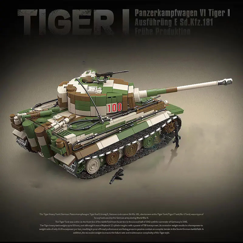 QUANGUAN 100244  Military Tiger I Tank Building Blocks 2276±pcs Bricks from China.