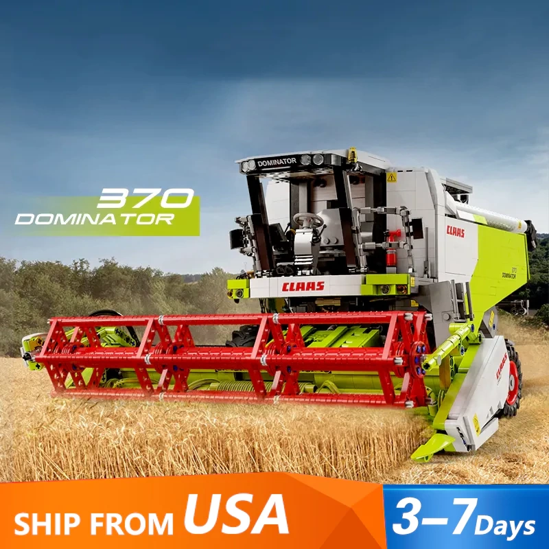 [With Motor] CaDA C61508 CLAAS Dominator 370 Harvester 1:17 Technic US Warehouse Express