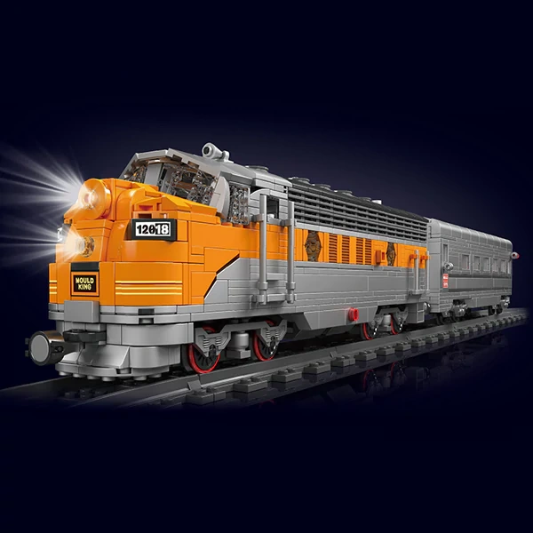 [With Motor]  MouldKing 12018S USA EMD F7 WP Diesel Locomotive Technic