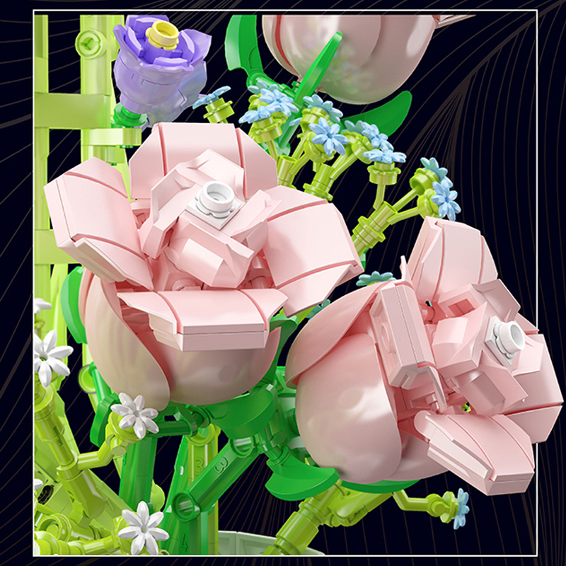 Mouldking 10009 Botanical Collection Flower World：Wish-fulling Rose Building Blocks 1203±pcs Bricks Model From China