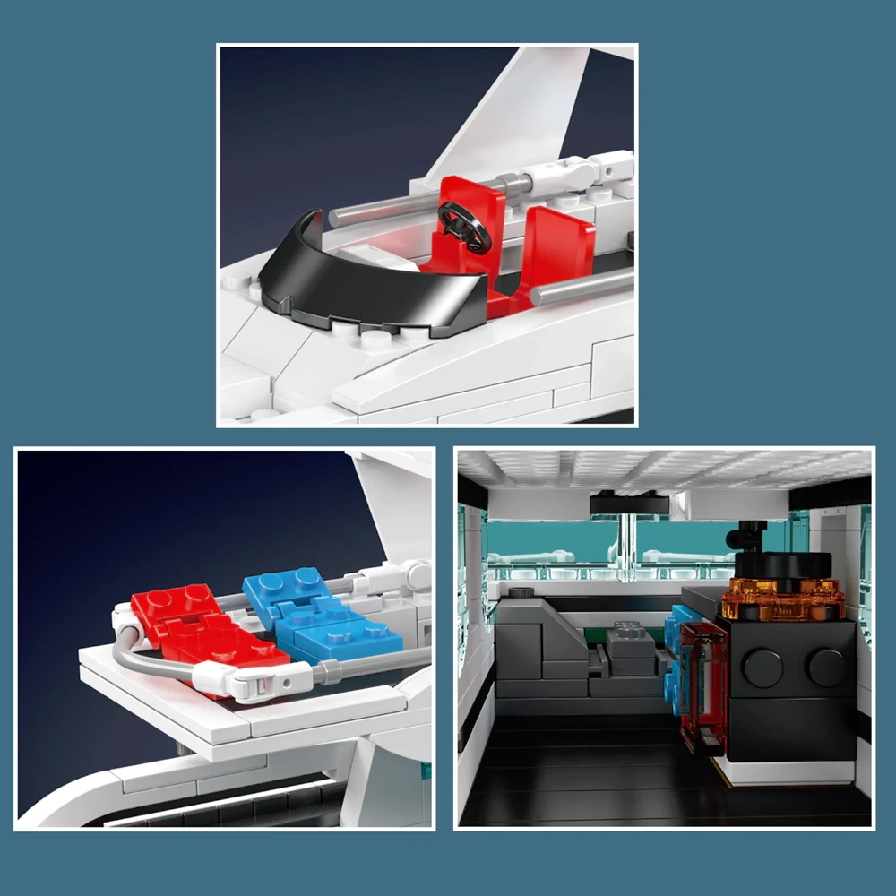MouldKing 10218 White Dolphin Yacht Technic