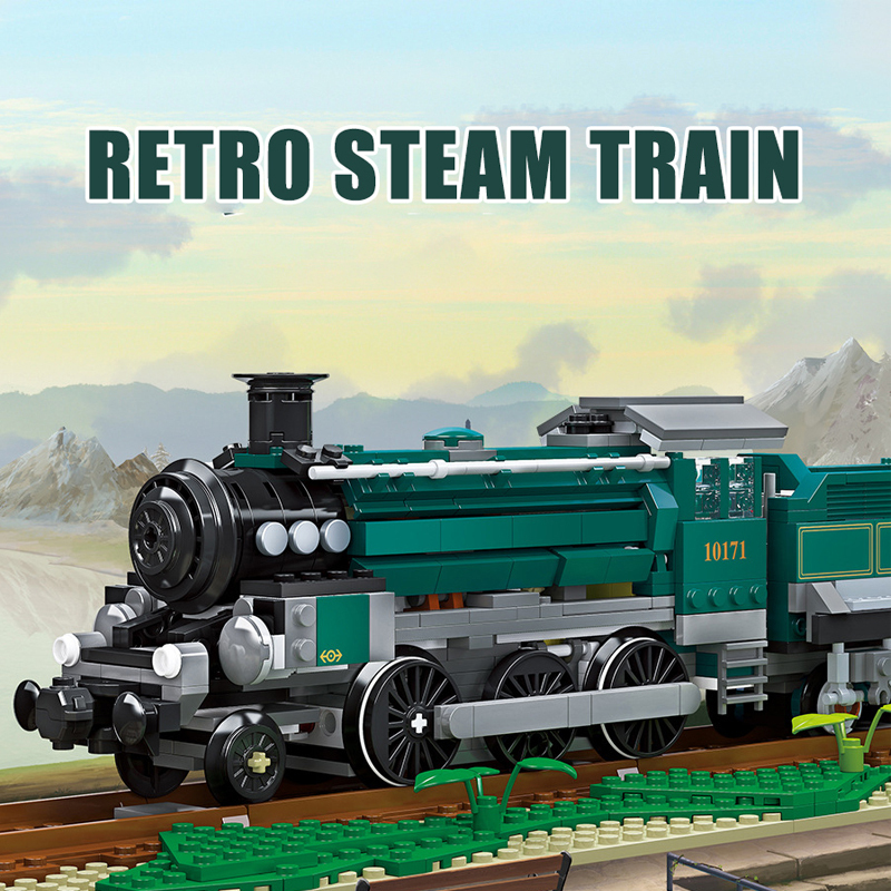 JIESTAR 59020 Retro Steam Train Creator Expert Building Blocks 1031±pcs Bricks Toys Model From China