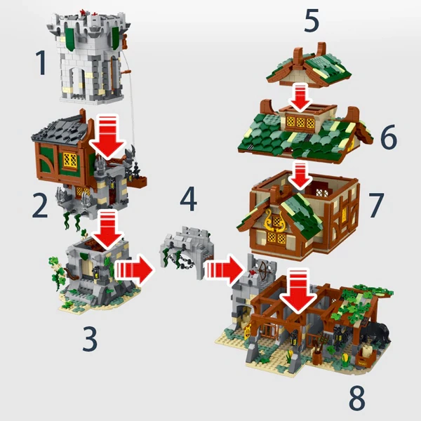 XMORK 033001 MEDIEVAL GUARD TOWER Modular Buildings