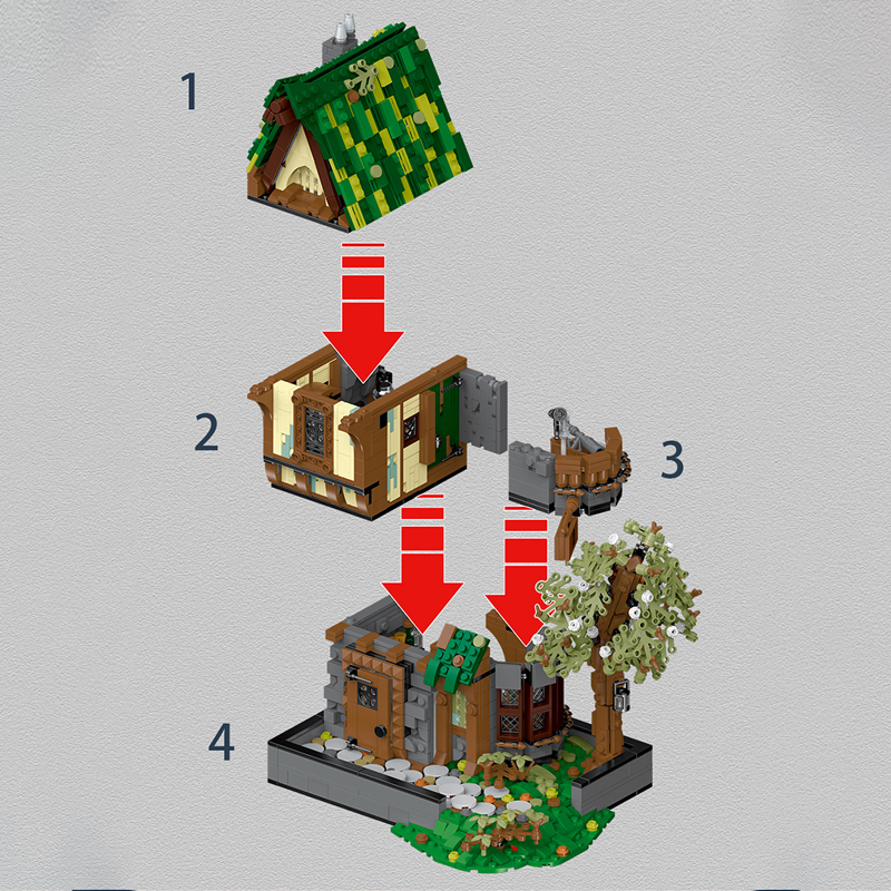 XMORK 033031-033033 Medieval Architecture Series Modular Buildings Creator