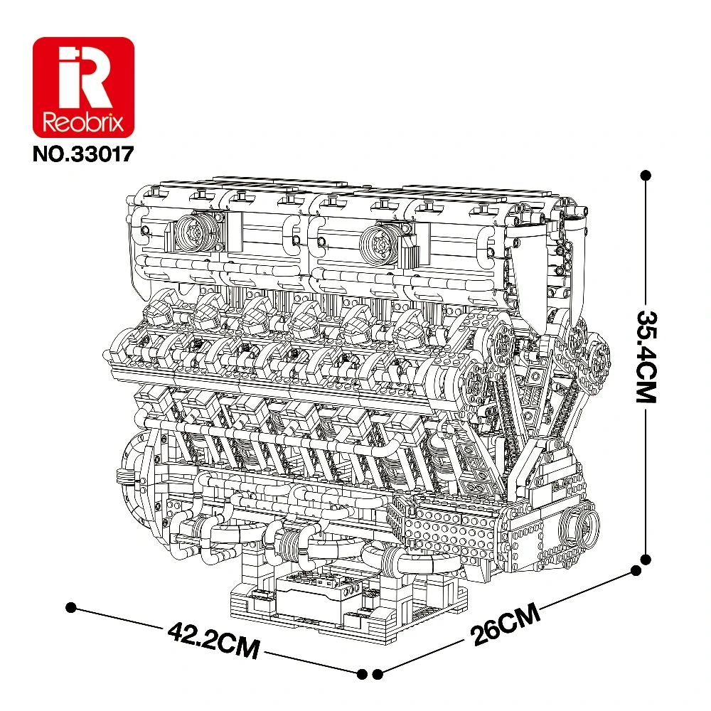 Reobrix 33017 V12 ENGINE Technic