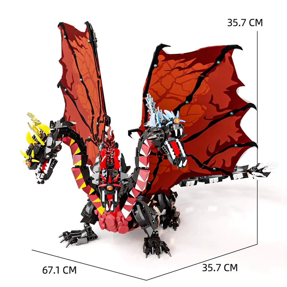 LEIMAO H1114 Three Headed Flying Dragon Monster Dinosaur