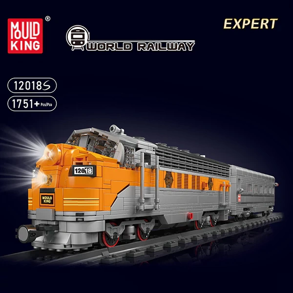 [With Motor]  MouldKing 12018S USA EMD F7 WP Diesel Locomotive Technic