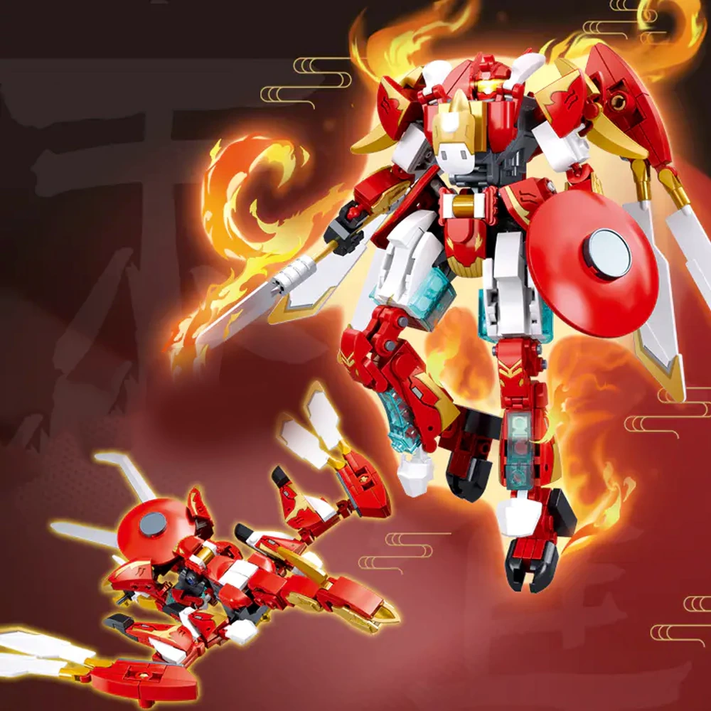 Sluban Classic of Mountains and Seas The Four Great Divine Beasts Mech Dual Form Chinese Culture