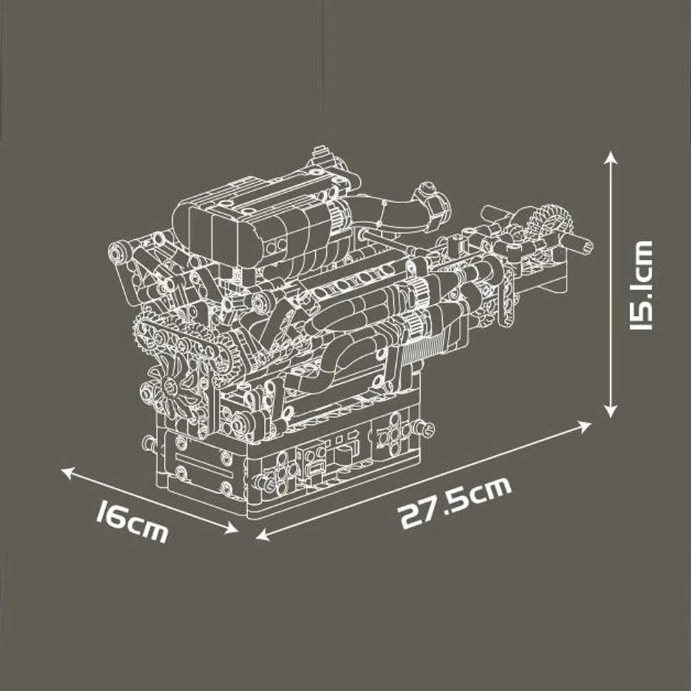 MouldKing 10224 Valkyrie V12 Engine Technic