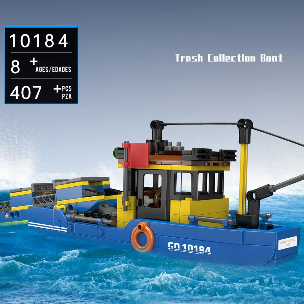 MouldKing 10184 Trash Collection Boat Technic