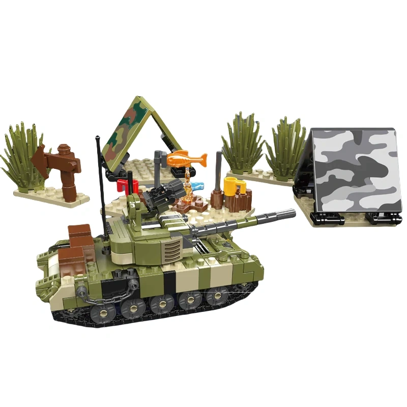 MouldKing 24073 T-72B3 Tank Rest Camp Military