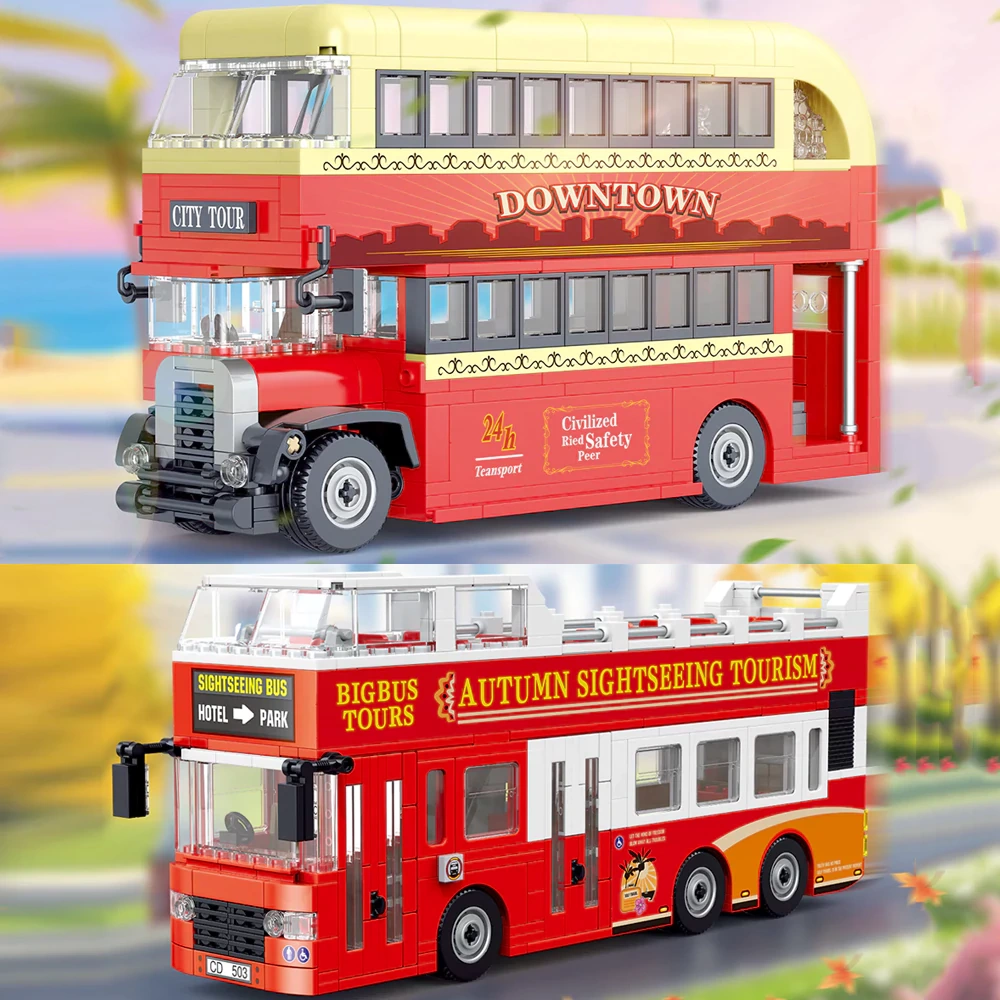 ZHEGAO Retro Double Decker Tourist Bus Technic