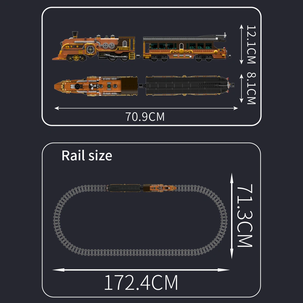 MouldKing 12046 Steampunk Train Technic