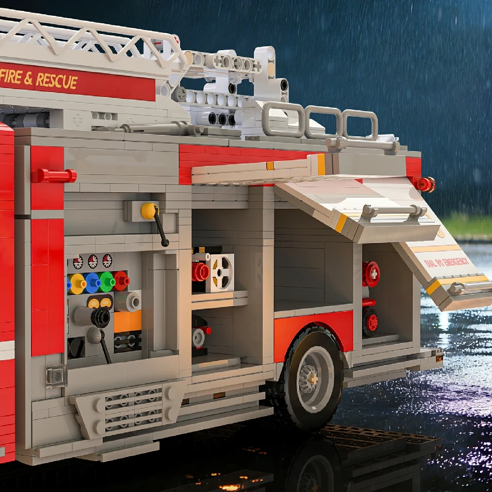 Xbert 66148 US Firetruck Elevated Water Towers Technic