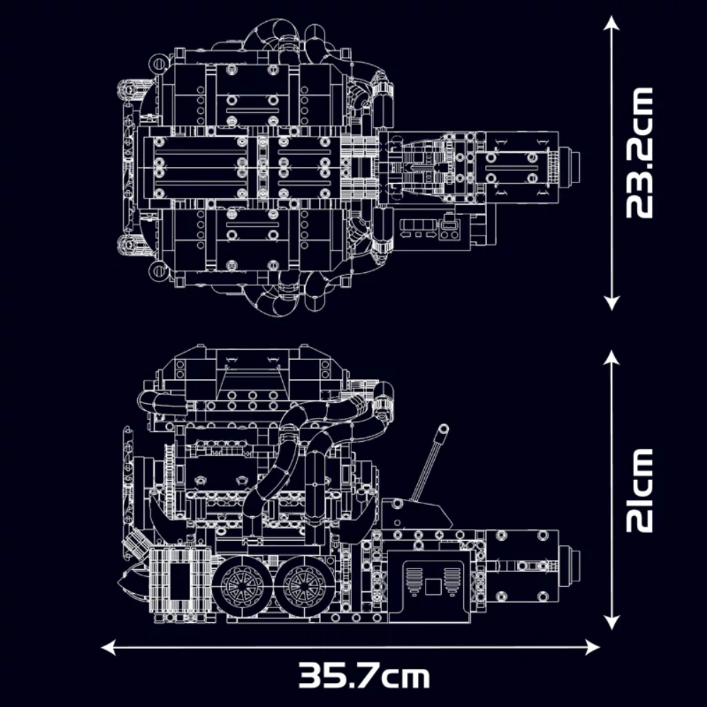 [With Motor] MouldKing 10201 BUE SUPERCAR W16 ENGINE TRANSMISSION Technic