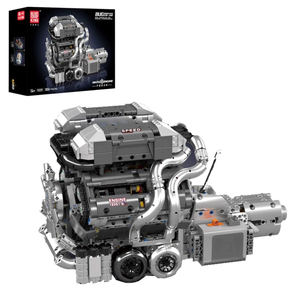 [With Motor] MouldKing 10201 BUE SUPERCAR W16 ENGINE TRANSMISSION Technic