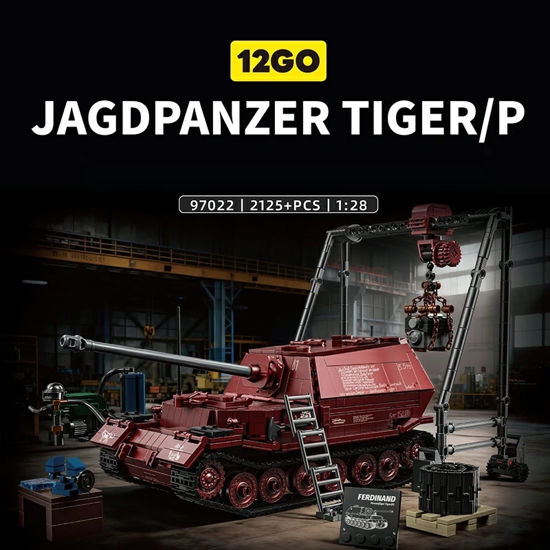 12GO 97022 Jagdpanzer Tiger/P Tank Military