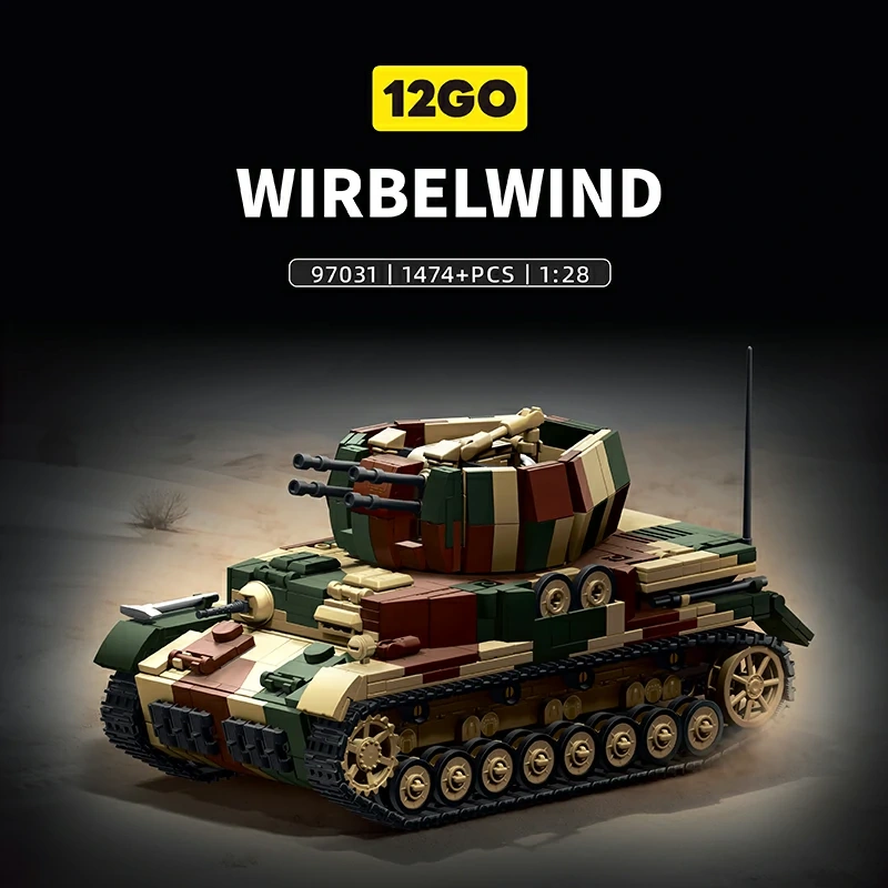 12GO 97031 Wirbelwind Flakpanzer IV Tank 1:28 Military