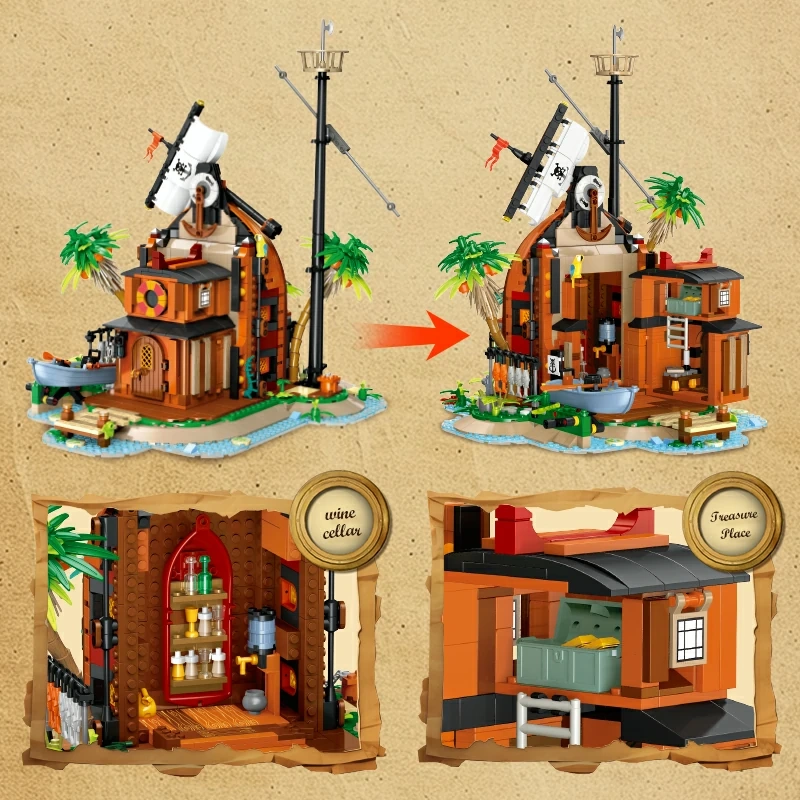 JIESTAR 59162 Sunken Ship Base Pirates
