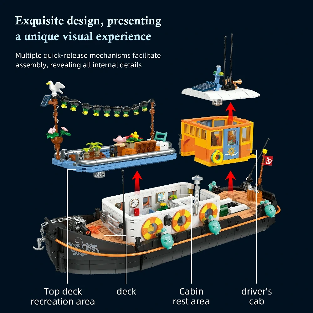 JIESTAR JJ9202 Canal Houseboat Creator Expert