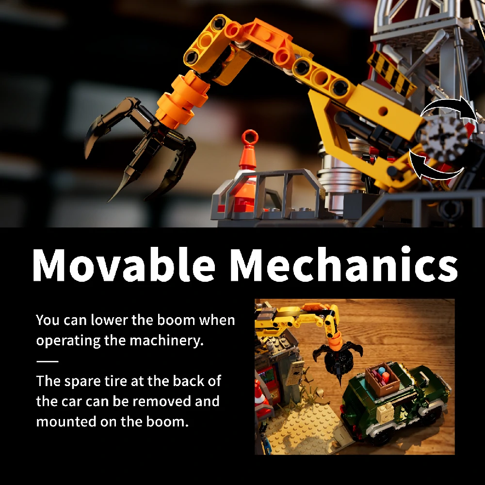 Iambrick 30901 Doomsday Gas Station Modular Buildings-Movable Mechanical Arm