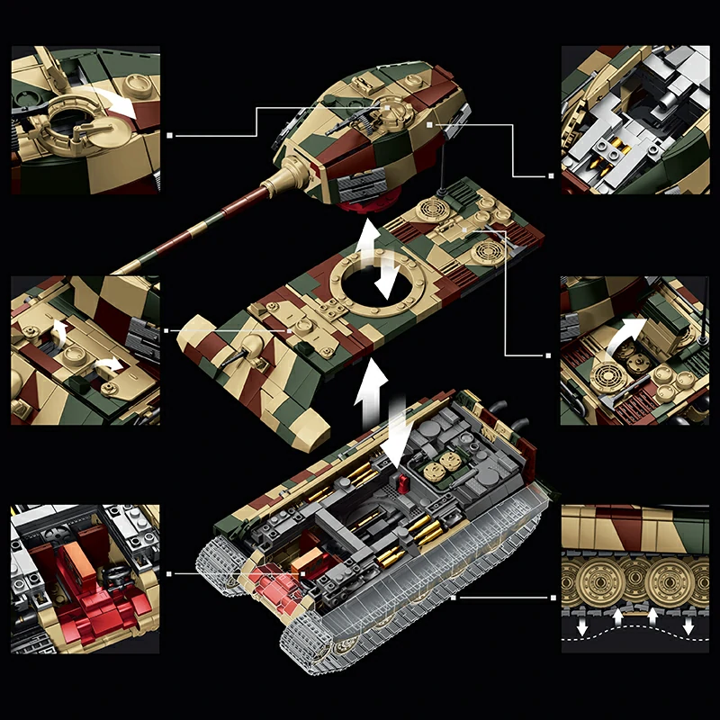 Internal structure of 12GO 97027 Tiger II Tank.