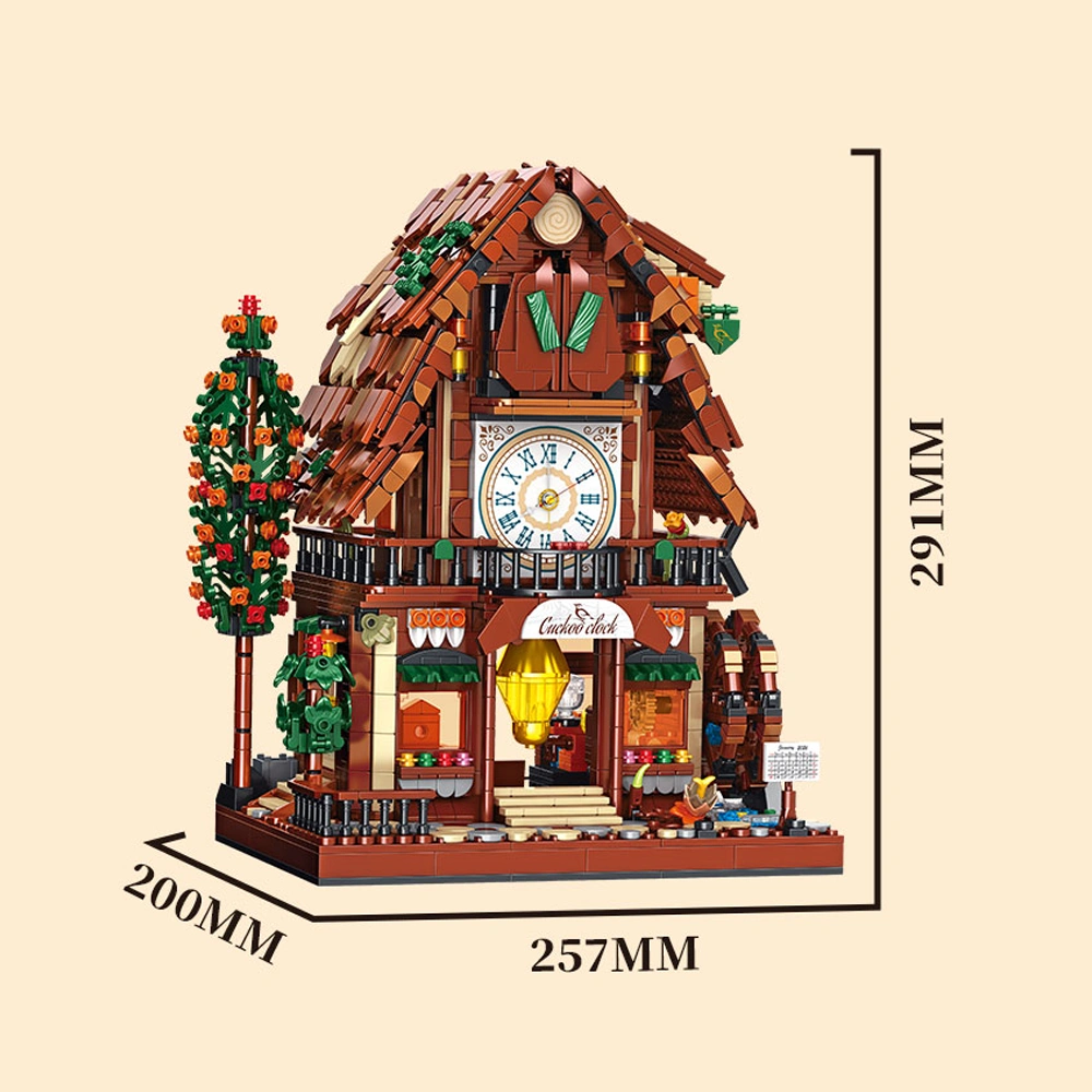 GAOMISI T2131 Cuckoo Clock House Modular Buildings