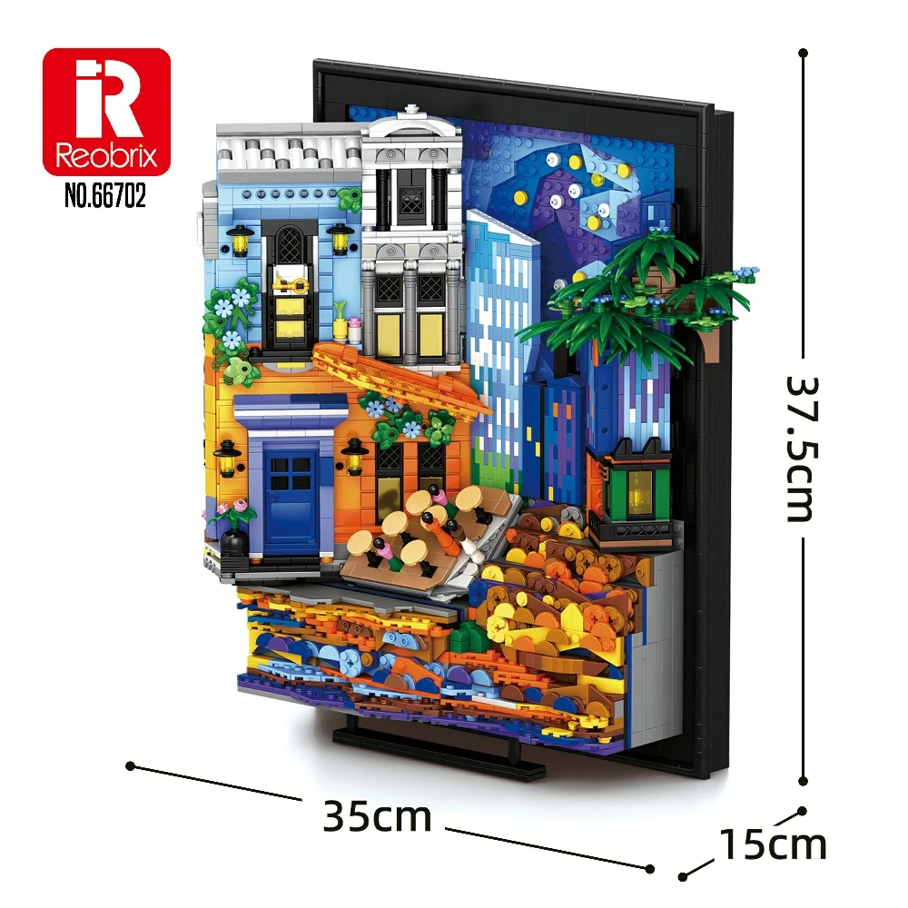 Reobrix 66702 CAFE TERRACE AT NIGHT Modular Buildings