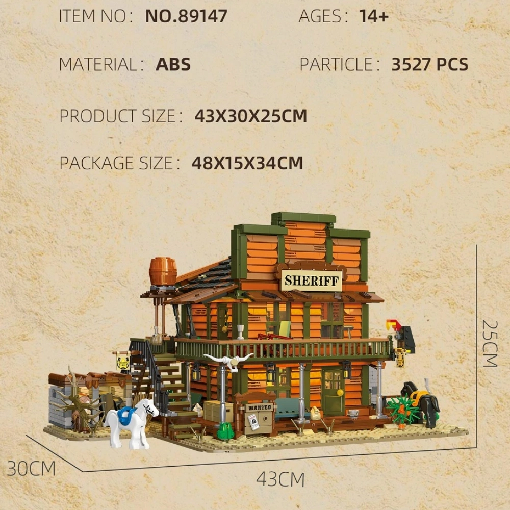 Jiestar 89147 Police Office Weatern Sheriff's Office Building Modular Buildings