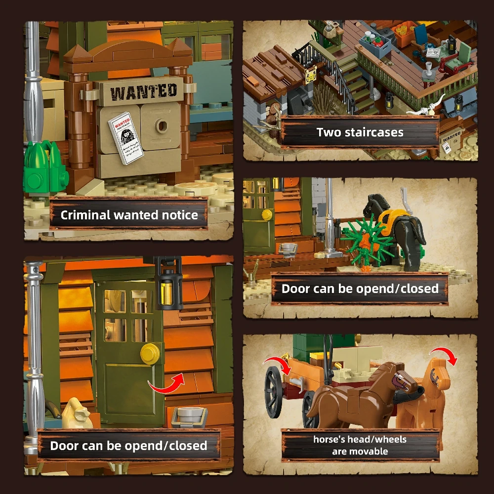 Jiestar 89147 Police Office Weatern Sheriff's Office Building Modular Buildings