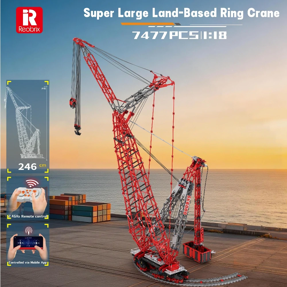 riiu出品 Reobrix 22028 Land-Based Ring Crane Technic