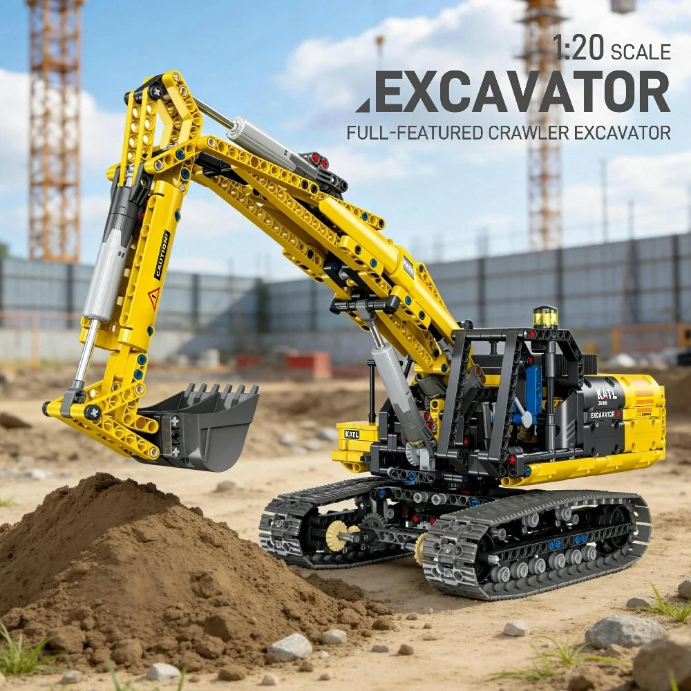 JIESTAR 57023 FULL-FEATURED CRAWLER EXCAVATOR 1:20 Technic