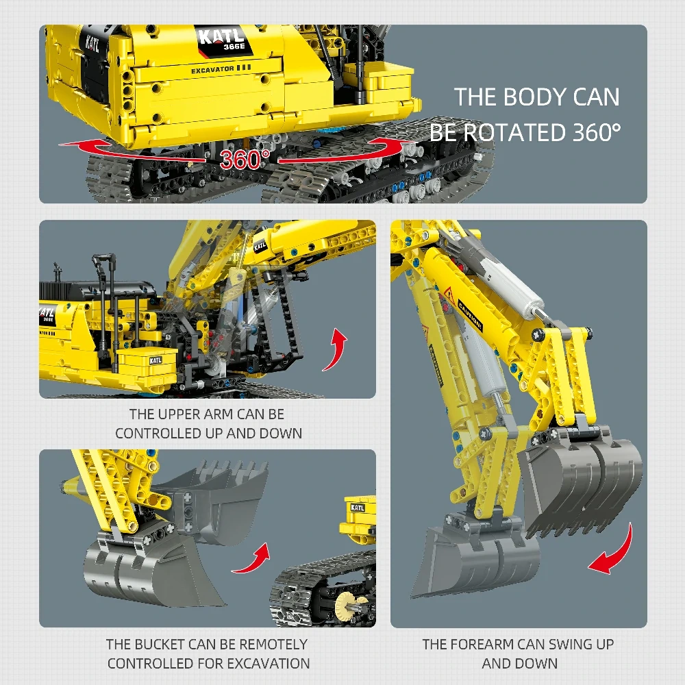 JIESTAR 57023 FULL-FEATURED CRAWLER EXCAVATOR 1:20 Technic