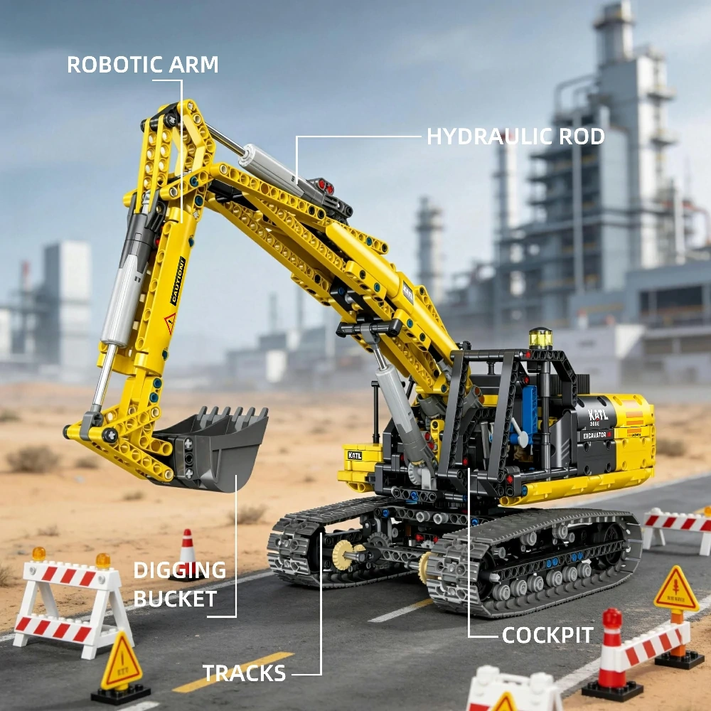 JIESTAR 57023 FULL-FEATURED CRAWLER EXCAVATOR 1:20 Technic