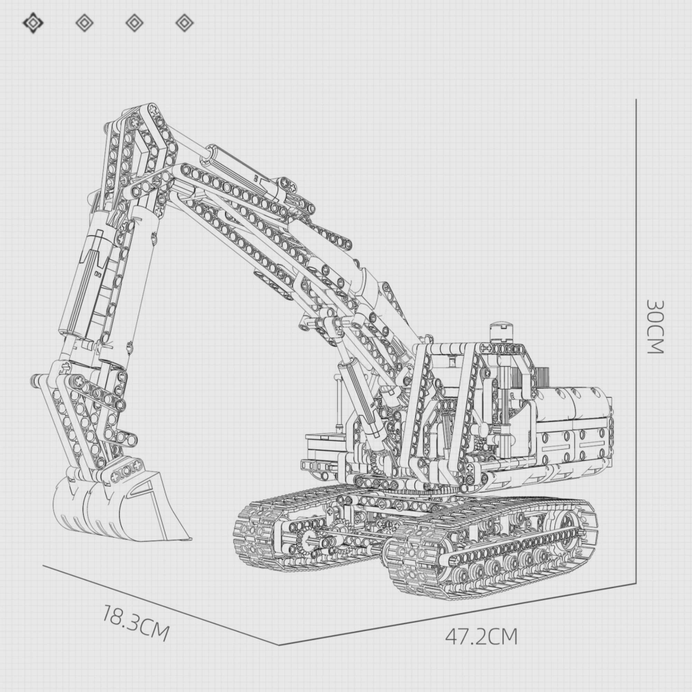 JIESTAR 57023 FULL-FEATURED CRAWLER EXCAVATOR 1:20 Technic
