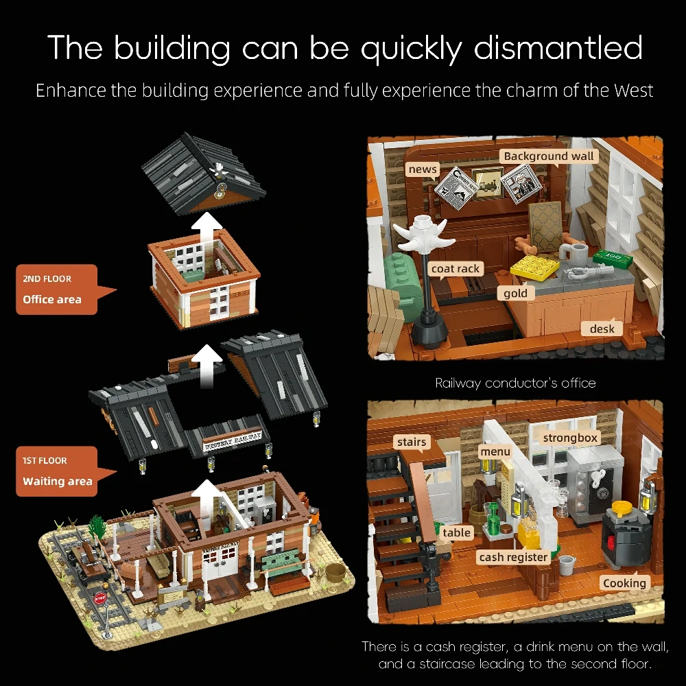 JIESTAR 89146 Western Railway Street Scene Biocks Modular Buildings