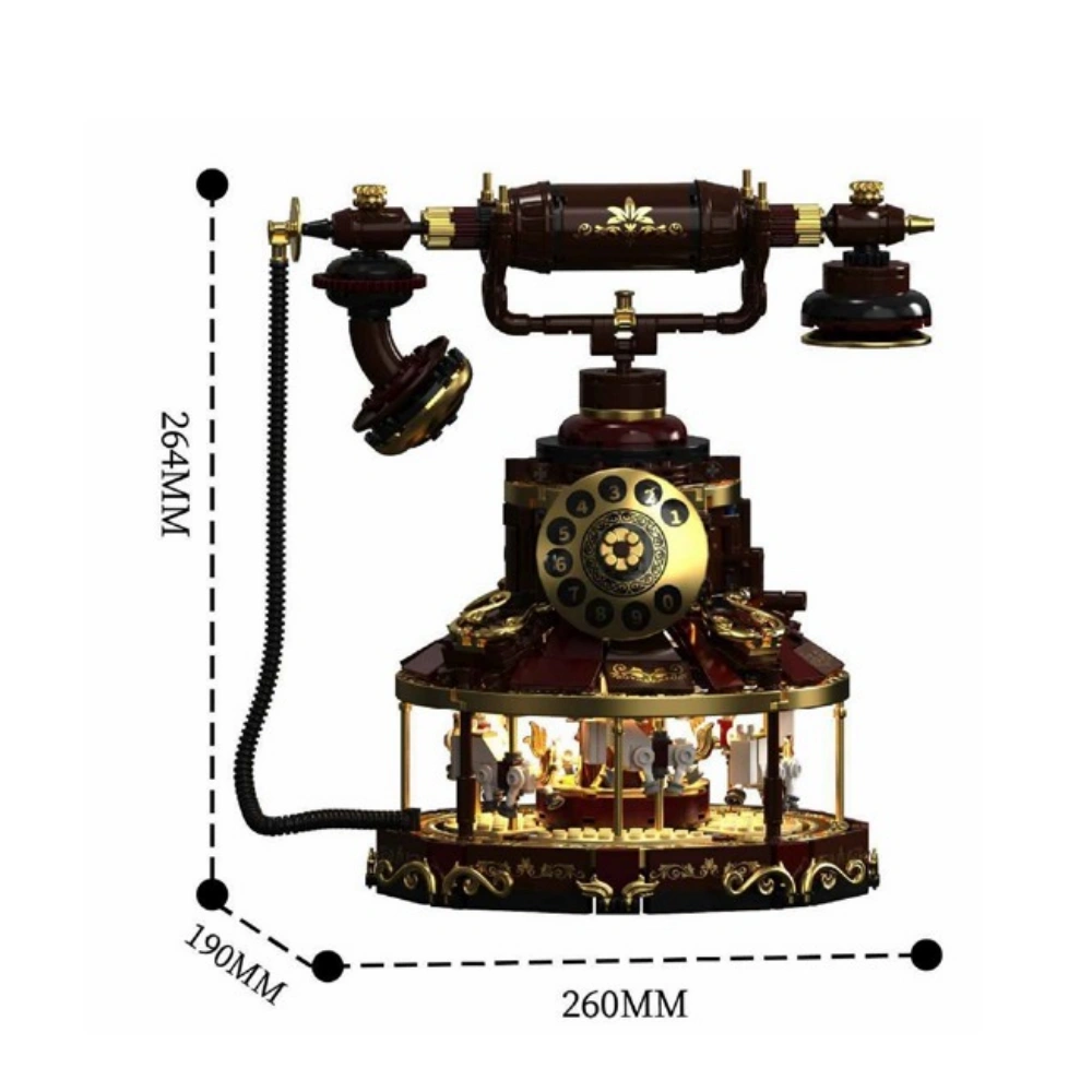HUIYOYOYI H1014 Collage of Vintage Telephone And Carousel Creator Expert