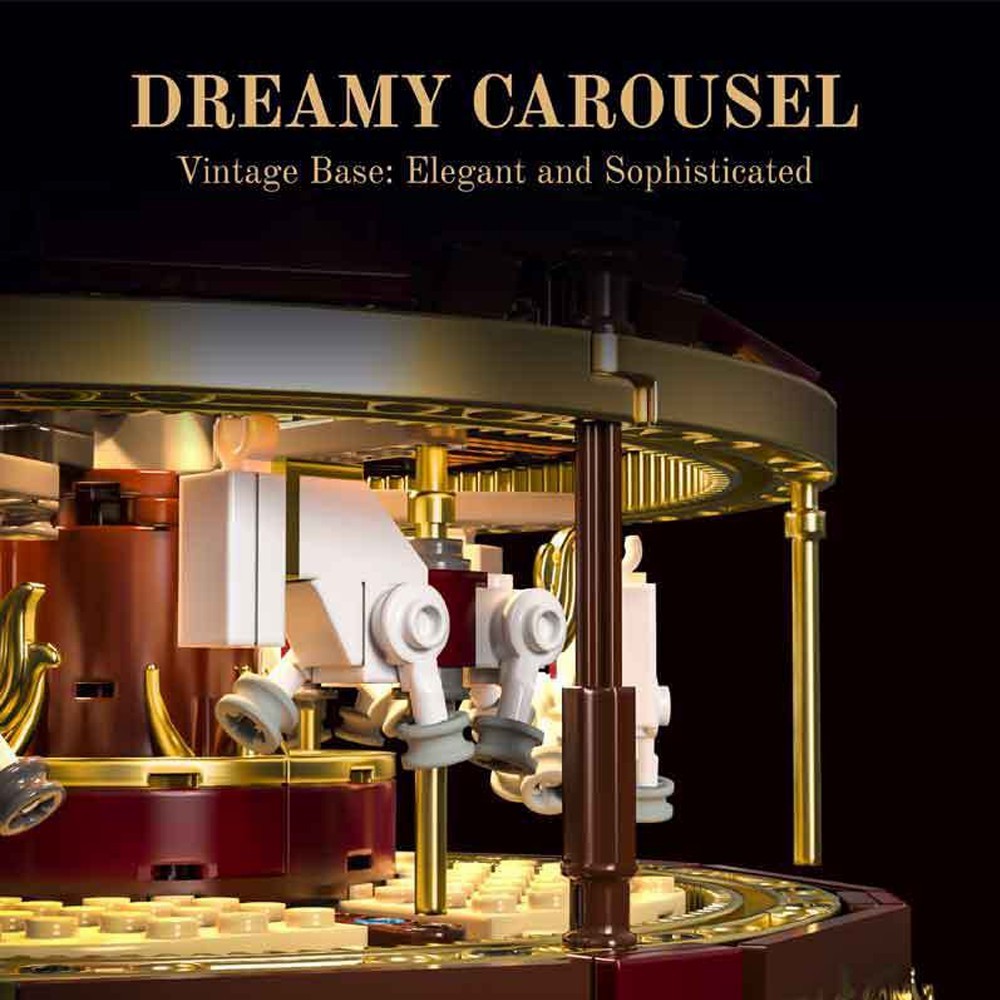 HUIYOYOYI H1014 Collage of Vintage Telephone And Carousel Creator Expert