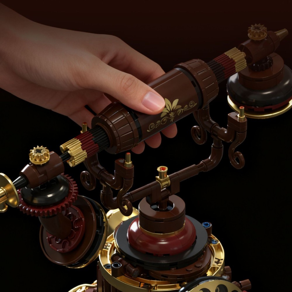 HUIYOYOYI H1014 Collage of Vintage Telephone And Carousel Creator Expert